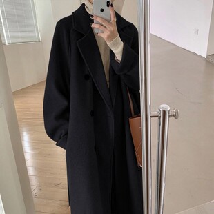 2023秋冬胖妹妹大码毛呢外套女韩版显瘦胖mm宽松长款呢大衣200斤