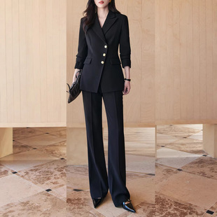女西服正装 套装 酒店经理职业胖mm显瘦工作服两件套 高级感西装 大码