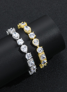 10MM异形钻拼接锆石手链