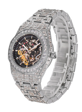 ICE BLING 满钻嘻哈夜光镂空机械手表 欧美HIPHOP男士腕表潮