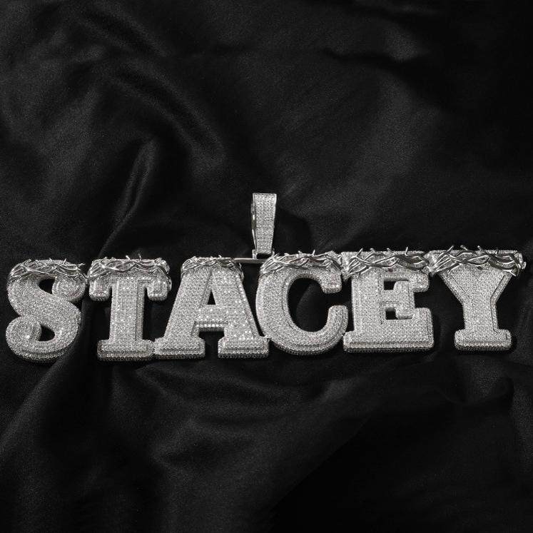 ICE BLING 荆棘皇冠原创设计英文字母DIY吊坠项链 嘻哈HIPHOP夸张