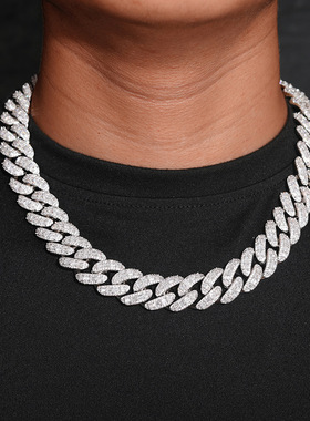 高品质18MM混镶泡泡古巴项链