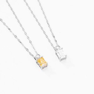 ICE BLING 祖母绿雷迪恩切割黄钻莫桑钻一克拉吊坠项链 女士轻奢