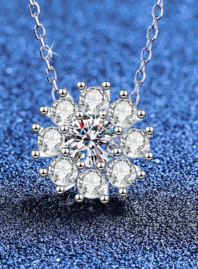 太阳花S925纯银吊坠项链