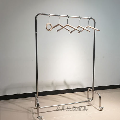 服装店双层挂衣架落地挂衣展示架