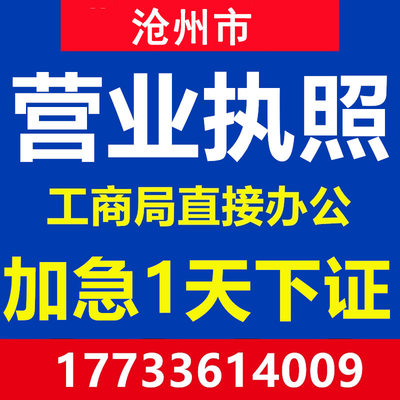 沧州运河新华区河间泊头黄骅任丘市注册公司营业执照代办注销个体