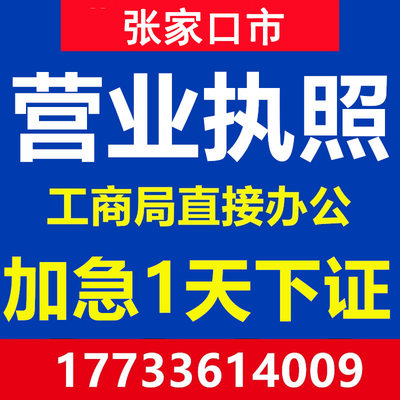 张家口崇礼宣化涿鹿蔚县公司注册营业执照代办理注销记账报税变更