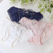 买四免一 Risa Magli低腰三角裤 少女士内裤 蕾丝边性感透气358
