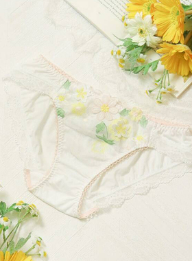 日本RisaMagli优丽娜娜刺绣少女士低腰内裤丝滑蕾丝性感三角裤408