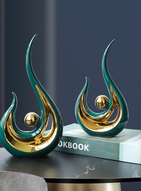 现代酒柜装饰品凤凰于飞摆件陶瓷艺术家里电视柜新房摆设乔迁新居