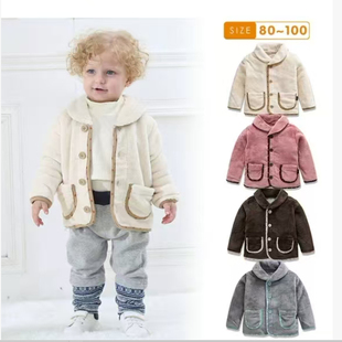 日单千家秋冬宝宝男女童装珊瑚绒表纯棉内里双层棉外套加厚上衣-3