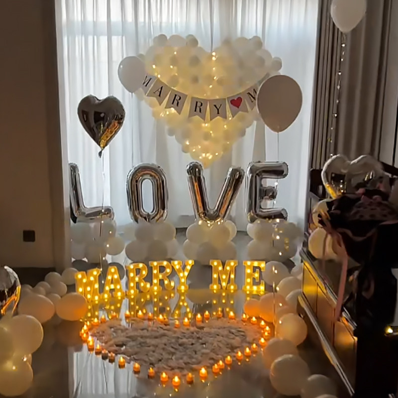 几百块搞定求婚布置表白神器道具室内浪漫创意用品场景房间网红