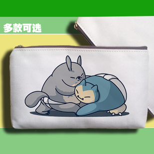 猫卡比兽相扑口袋妖怪神奇宝贝手拿小帆布笔袋零钱手机包收纳袋