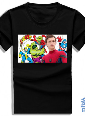 蜘蛛侠荷兰弟汤姆赫兰德TomHolland同款全纯棉短袖t恤衫半袖衣服