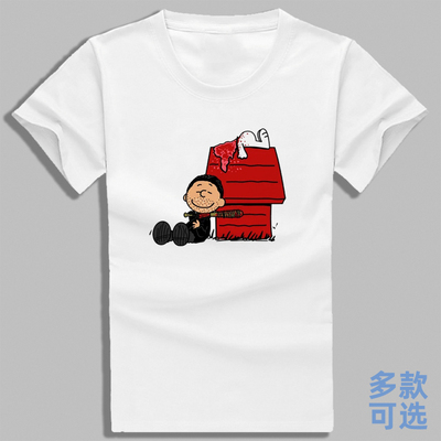 史努比Negan行尸走肉尼根美剧WalkingDead全纯棉短袖t恤衫上衣服