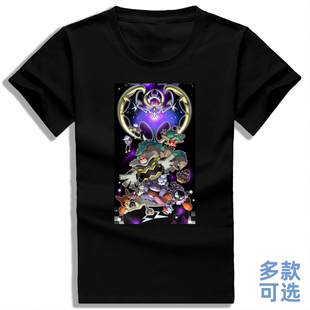 宝可梦朽木妖露奈雅拉黑夜魔灵南瓜精耿鬼全纯棉短袖t恤衫上衣服