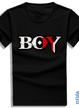 战神4奎托斯奎爷boy男女直筒圆领打底全纯棉短袖t恤衫半袖上衣服