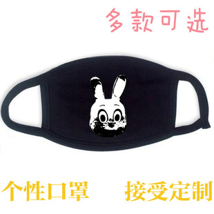 黑色纯棉布口罩学生寂静岭兔子ロビーRobbit血兔罗比兔满就包邮