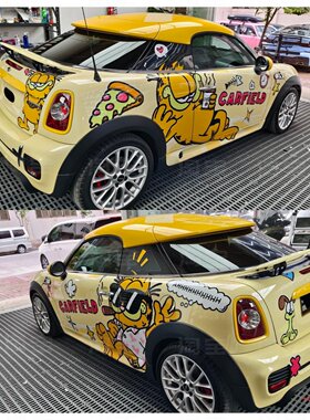 宝马MINI COUPE加菲猫车贴拉花电动JCW CooperF56J01 F54 R60贴纸