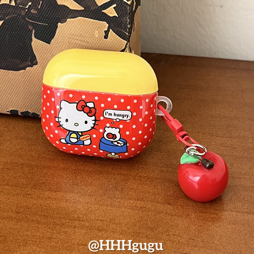 HHHgugu ins简约蓝桌KT适用于AirPods3保护套带挂坠AirPods第三代苹果airpods1/2代pro无线蓝牙耳机套保护壳