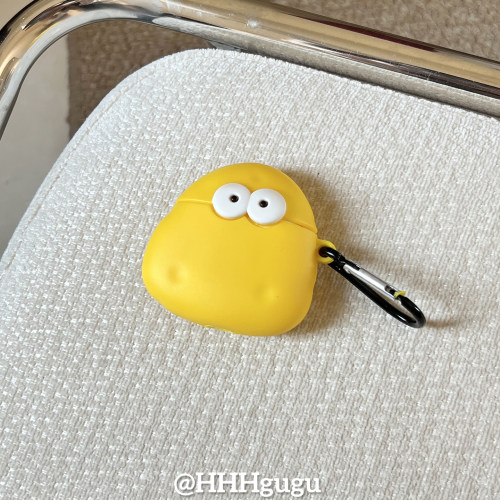 HHHgugu ins简约黄色奶酪适用于AirPods3保护套带挂坠AirPods第三代苹果airpods1/2代pro无线蓝牙耳机保护壳