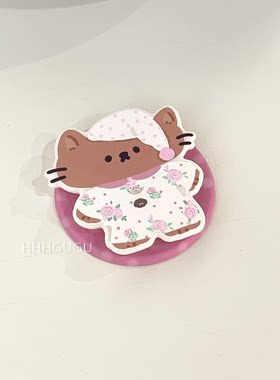 HHHgugu 韩风简约小清新睡帽小猫磁吸支架少女心强力可伸缩气囊