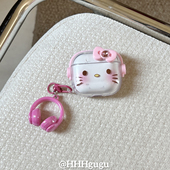 HHHgugu 2代pro无线蓝牙耳机保护壳 创意卡通害羞KT猫适用于AirPods3保护套带挂坠AirPods第三代苹果airpods1