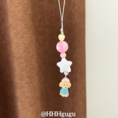 HHHgugu手机链条学生可爱卡通星星帽子小狗ccd短挂绳包包手机链