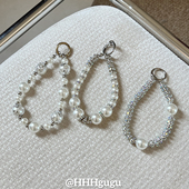 HHHgugu手机链条学生创意个性 闪钻透明串珠ccd短挂绳包包手机链