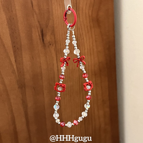 HHHgugu手机链条学生ins可爱ins蝴蝶结ktccd短挂绳包包手机链钥匙