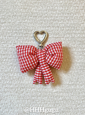 HHHgugu手机链条简约红色蝴蝶结ccd短挂绳挂链手机链钥匙扣饰品