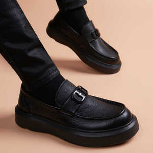 真皮一脚蹬乐福鞋男款透气商务休闲皮鞋英伦2024新款头层牛皮男鞋