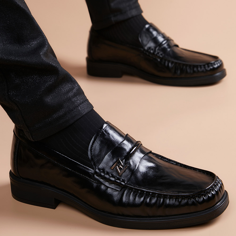 软底软面乐福鞋男真皮百搭潮流商务休闲皮鞋舒适头层牛皮豆豆鞋子,流行男鞋,乐福鞋（豆豆鞋）,淘宝优惠券,粉丝福利购,淘宝优惠卷