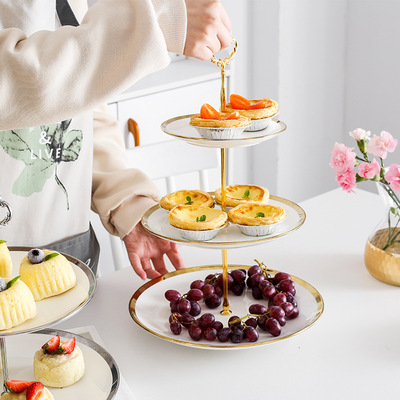 手工描绘陶瓷欧式多层甜品盘