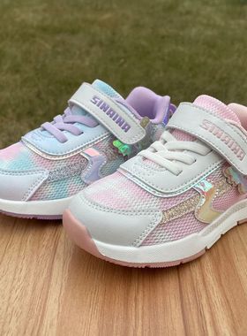 斯乃纳童鞋2023春新款SS313916女小童防滑单网布透气休闲运动单鞋