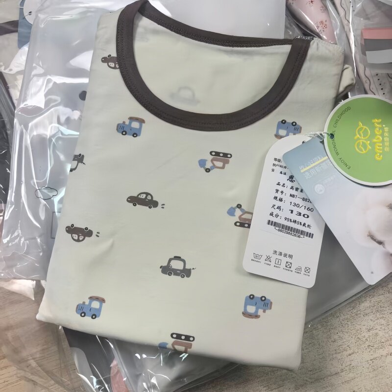 卡通风男女童内衣套装纯棉秋衣秋裤中大童保暖家居服柔软亲肤莱卡
