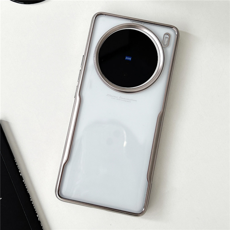 适用于透明X100亚克力Pro不会发黄Find X7手机壳Ultra电镀X100S金属质感磁吸充电磨砂网红VIVO护甲OPPO小蛮腰
