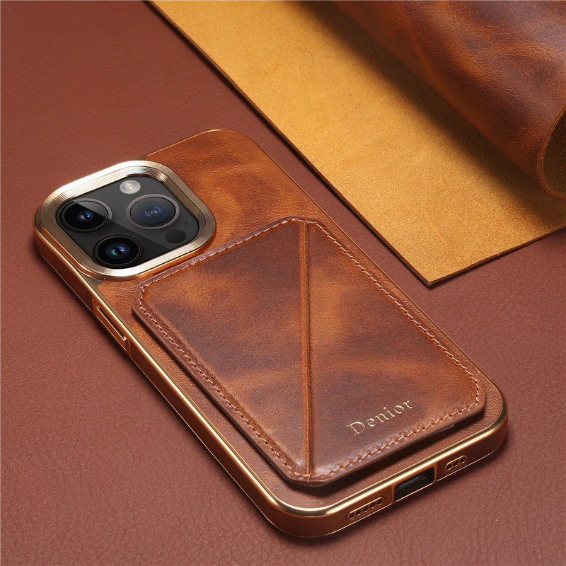 小牛皮卡包式手机壳门禁卡公交卡