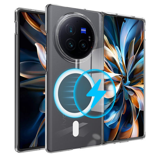 适用于VIVO X Fold 3折叠屏Pro透明Fold5硬胶PC不会发黄手机壳翻盖保护套磁吸充电清水壳