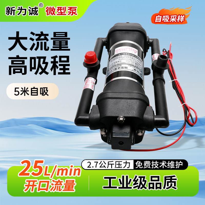 装载机除尘水泵 新为诚12v24v隔膜电动自吸泵BSP27250S直流水泵
