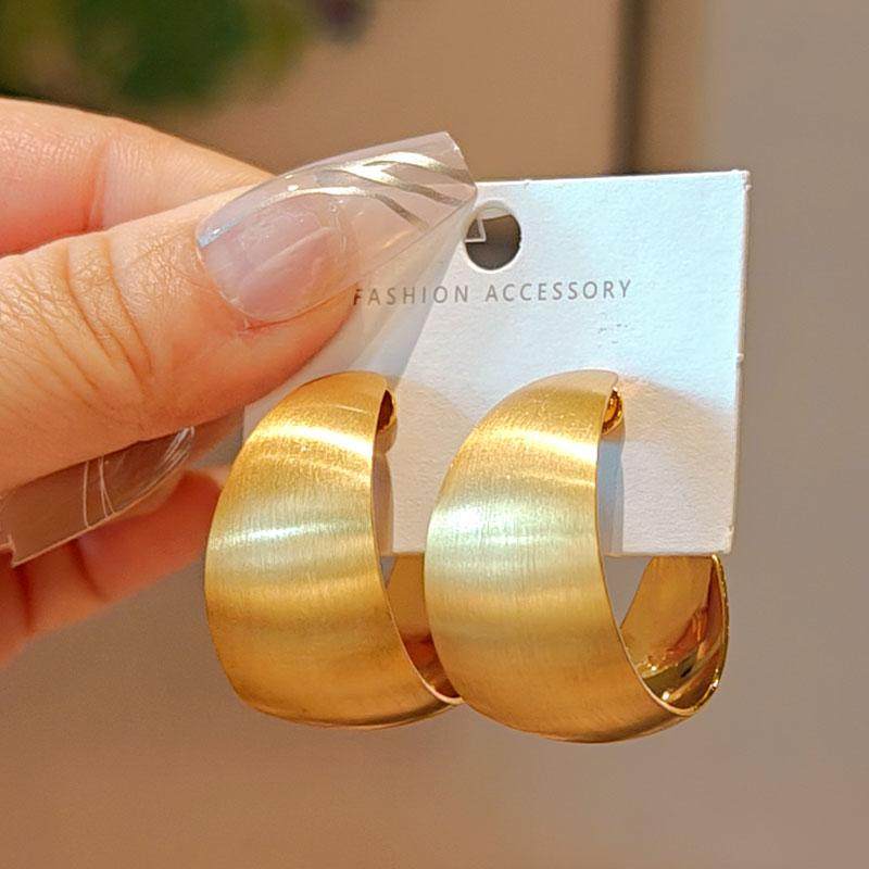 众利美佳~几何欧美金色秋冬圆圈圈耳环冷淡风大号拉丝素圈耳环女,饰品/流行首饰/时尚饰品新,耳环,淘宝优惠券,粉丝福利购,淘宝优惠卷