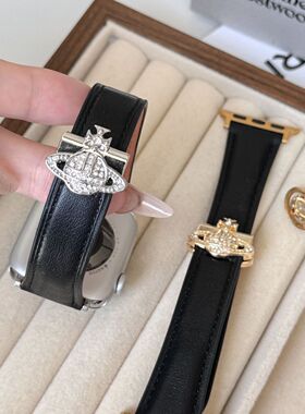 镶钻土星磁吸扣小羊皮适用小米watchs123红米4/5高颜值8/9pro腕带