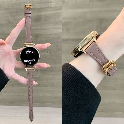 小蛮腰羊皮小香风表带适用gt6细款watch542荣耀2i亲选fit3手环11p