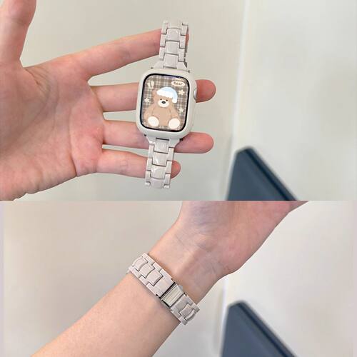 适用苹果S10手表iwatch9表带applewatch8/7/6树脂细款小蛮腰腕带