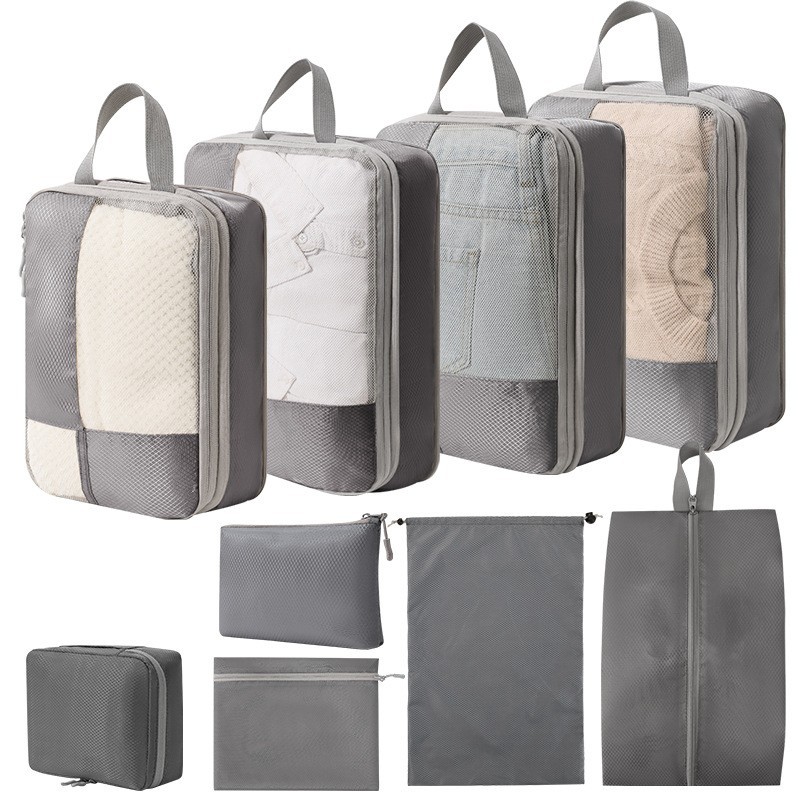 拼接旅行收纳袋压缩网面4件套多组合套装行李箱整理收纳包