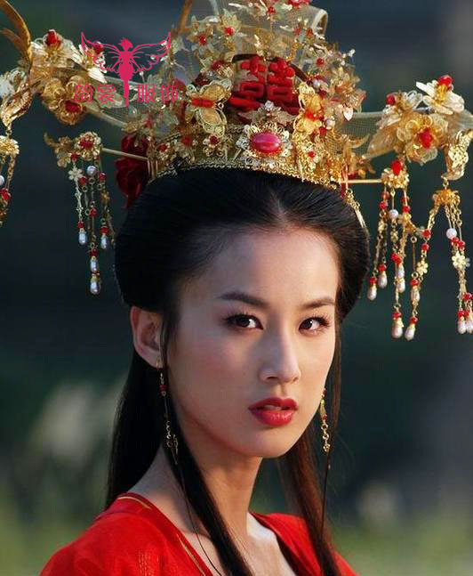 黄圣依天仙配七仙女头饰结婚凤冠古装新娘汉服秀禾服旗袍头冠发冠