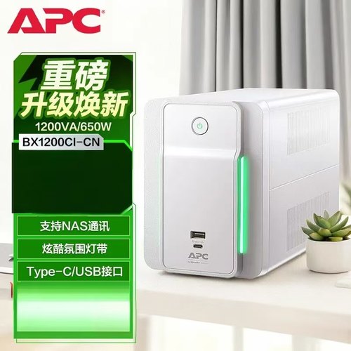 APC施耐德UPS不间断电源BX1200CI-CN 1200VA/650W后备式家用220V