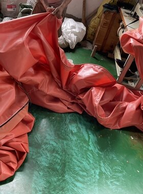 厂家新品无味直径1米隧道风筒布橘色拉链耐磨正压导风筒隧道风带