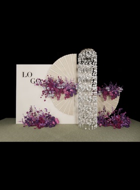 467粉紫色3D婚礼展示区SU草图PS设计素材效果图制作文件