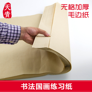 1120张包邮天青毛边纸纯竹浆无格初学毛笔字半生熟练习纸宣纸